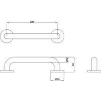 Barre de soutien - Ø 32 mm -30 cm - Inox satiné - Image 2