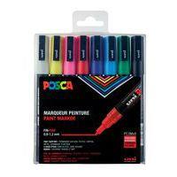 Boîte 8 markers assortis pointe conique fine 1.5 mm - Posca