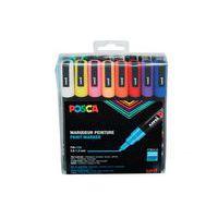 Set 16 markers pointe conique fine 1.3 mm couleurs assorties - Posca