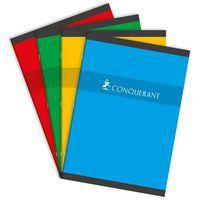 CONQUERANT Cahier A4 Petits Carreaux 5mm 192 Pages Agrafées Couverture Carte Coloris Assortis - Image principale