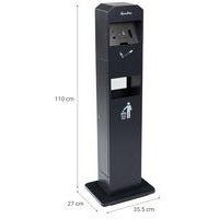 Cendrier-poubelle colonne sur socle Manutan - 2L/8L thumbnail image 5