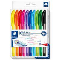 Pochette 10 stylos bille pointe moyenne couleurs assorties - Staedtler thumbnail image