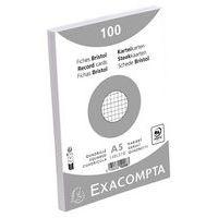 Fiches bristol quadrillé 5x5 non perforé 148 x 210mm blanc - Exacompta