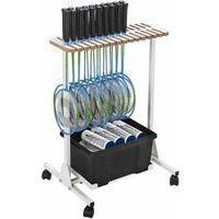 Chariot range raquettes de badminton et de tennis de table avec bac thumbnail image 5