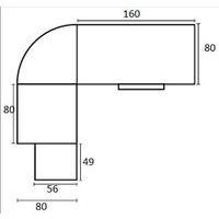 Mercure bureau droit+angle+tab Caiss 3 tiroirs L.160cm+L80cm Hêtre/alu - Image 3