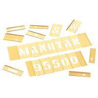 Pochoir en laiton - Jeu de 92 caractères alphanumériques - Image principale