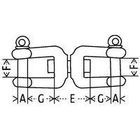 Émerillon en inox AISI 316 - 2 chapes thumbnail image 2