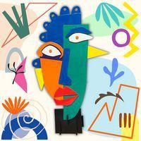 lot de 5 sculptures carton - visage destructuré - Image 2