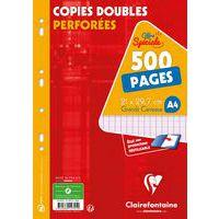 Copies doubles perforées Seyès 500p 90g 21x29,7 Clairefontaine