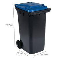 Conteneur mobile tri des déchets - 240 L - Bleu - Manutan - Image 5