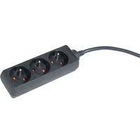 Multiprise 3 prises sans interrupteur noire - 1,5 m - Image principale
