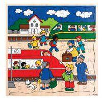 Puzzle bois 37 x 37 cm - thème le transport : gare ferroviaire - Image principale