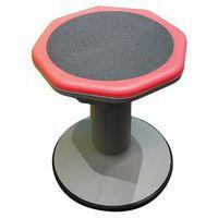 Tabouret Mogoo réglable en hauteur par vérin à gaz piètement gris/assise rouge - Image 4