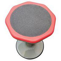Tabouret Mogoo réglable en hauteur par vérin à gaz piètement gris/assise rouge - Image 2