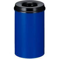 Poubelle à papier anti-feu - 20 L, Couvercle coloris : Noir, Coloris : Bleu - Image principale