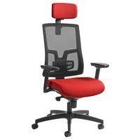 Fauteuil Oria résille pied noir acc. + têtière  assise rouge - Image principale