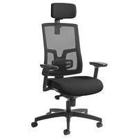 Fauteuil de bureau Oria pied noir dossier résille avec accoudoirs et têtière GGI thumbnail image 4