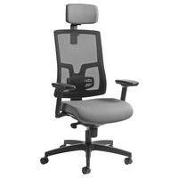 Fauteuil de bureau Oria pied noir dossier résille avec accoudoirs et têtière GGI thumbnail image 5