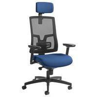 Fauteuil de bureau Oria pied noir dossier résille avec accoudoirs et têtière GGI thumbnail image 2