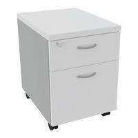 Caisson mobile 2 tiroirs Dalia blanc/alu - Image principale