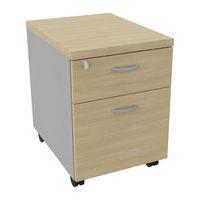 Caisson mobile 2 tiroirs Dalia chêne/alu - Image principale