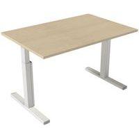 Bureau droit Inesa avec pied réglable en T Chêne 120 cm - Image principale