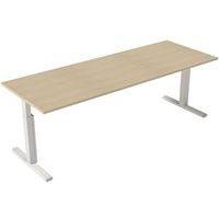 Bureau droit Inesa avec pied réglable en T Chêne 220 cm - Image principale