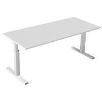 Bureau droit Inesa avec pied réglable en T Blanc 180 cm - Image principale