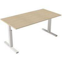 Bureau droit Inesa avec pied réglable en T Chêne 160 cm - Image principale