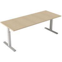 Bureau droit Inesa avec pied réglable en T Chêne 200 cm - Image principale