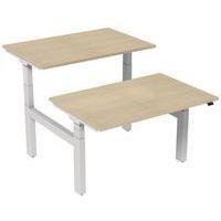 Bureau droit ergonomique Bench électrique 2 places - Kelli - Image 4