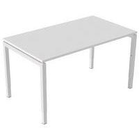 Bureau droit Kelli ergonomique à manivelle Blanc 140 cm - Image principale