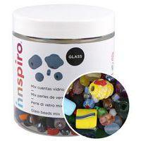 Bocal 300g de perles en verre tailles et couleurs assorties - Innspiro