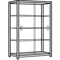 Vitrine Rectangle Lxhxp: 100 x 190 x 40 cm socle Gris thumbnail image 2