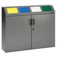 Poubelle tri anti-feu - 60 L - Argent trappe anthracite - Image 2