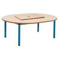 Table fixe Chloé plateau beige avec bac 4 pieds ovale - Mobidecor - Image principale