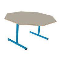 Table régl. Chloé octog. dégagement latéral plateau beige - Mobidecor