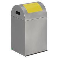 Poubelle tri anti-feu - 43 L - Argent trappe jaune - Image principale