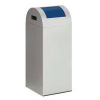 Poubelle tri anti-feu - 60 L - Argent trappe bleu - Image principale