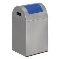 Poubelle tri anti-feu - 43 L - Argent trappe bleu - Image principale