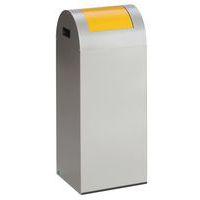 Poubelle tri anti-feu - 60 L- Argent trappe jaune - Image principale