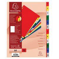 Lot de 20 Intercalaires numériques PP 12/100e 12 positions A4 - Image principale