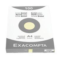 Étui de 100 fiches jaune quadrillé 5x5 non perforé 210x297mm - Image principale