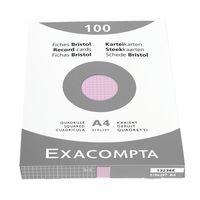 Étui de 100 fiches rose quadrillé 5x5 non perforé 210x297mm - Image principale