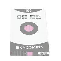 Étui de 100 fiches rose quadrillé 5x5 non perforé 148x210mm - Image principale