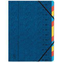 Lot de 8 trieurs agrafé avec élastiques 12 compartiments Bleu - Image principale