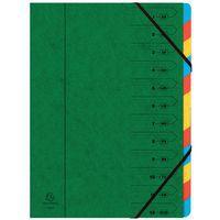 Lot de 8 trieurs agrafé avec élastiques 12 compartiments Vert - Image principale