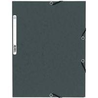 Lot de 50 Chemise à élastique 3 rabats carte lustrée 355gm² A4 Gris - Image principale