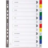 Intercalaires imprimés mensuels pp couleurs janv-décembre A4