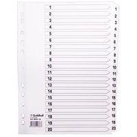 Lot de 15 Intercalaires à touches plastifiées - 20 touches 1 à 20 A4 - Image principale